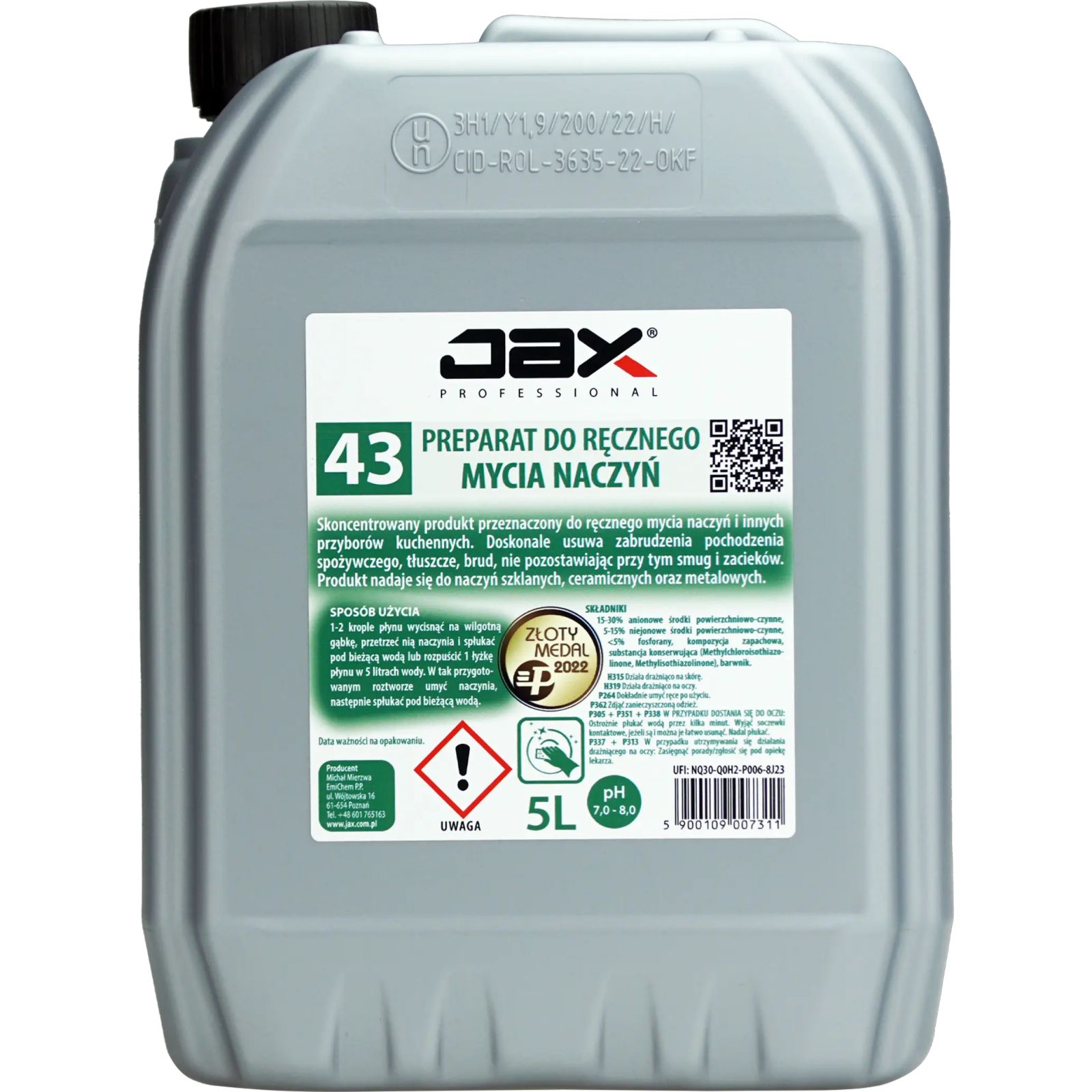 JAX Professional "43" 5л засіб для ручного миття посуду